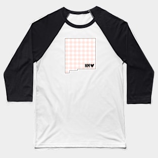 USA States: New Mexico (pink plaid) Baseball T-Shirt